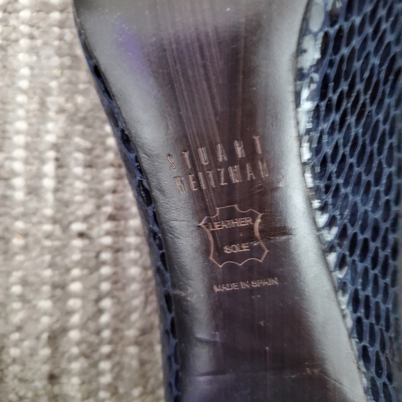 Stuart Weitzman Blue Snake Heels - Picture 6 of 9